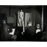 Zille, Heinrich - "Abendakt im Maleratelier", Foto vom Original-Negativ für die Griffelkunst, mit