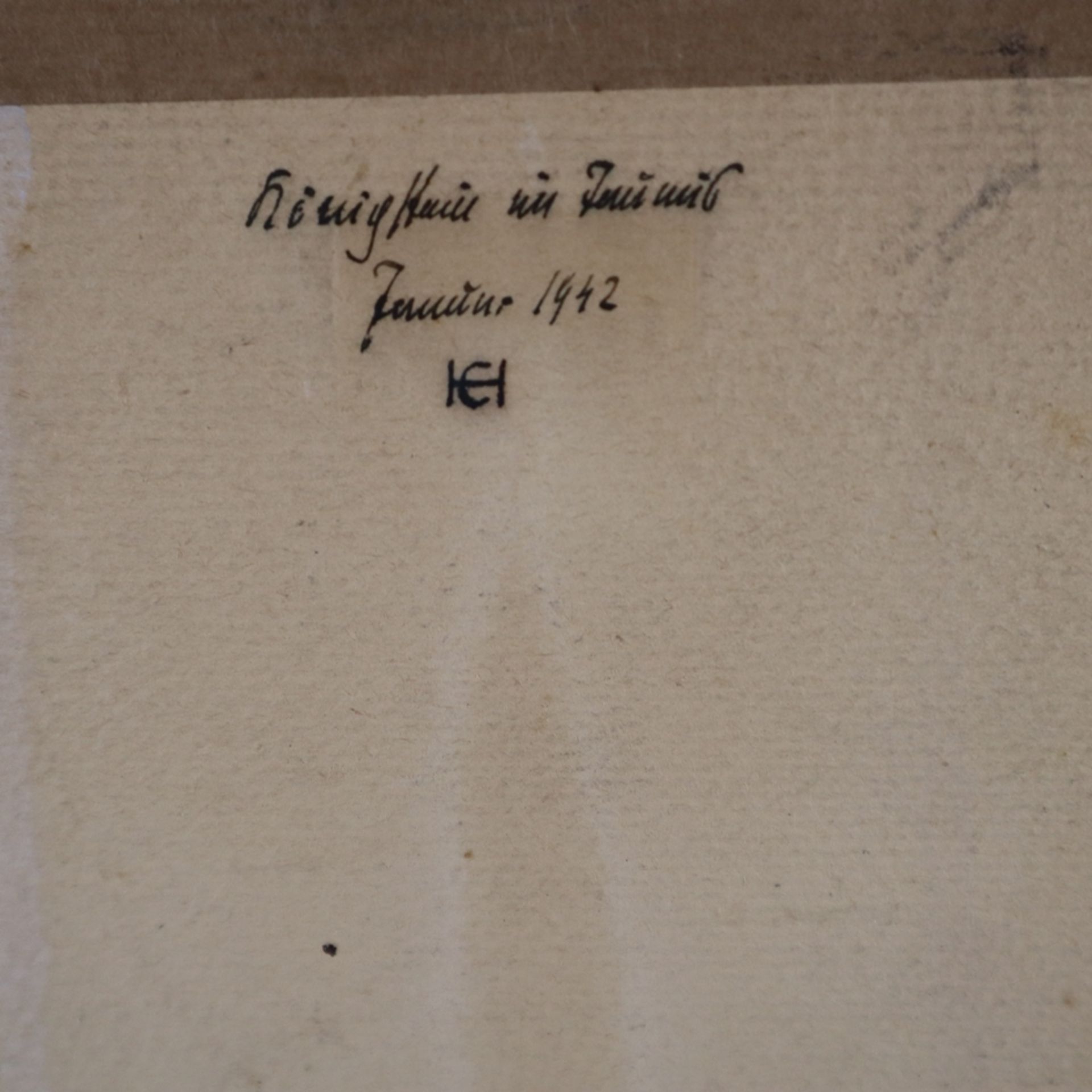 Monogrammist (20.Jh.) - Königstein im Winter, 1942, Aquarell auf Papier, unten links - Bild 5 aus 5