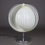 Design-Tischlampe - um 1970/1980, Ausführung DOM Christian Koban, "Moon"-Lampe, Chromgestell,