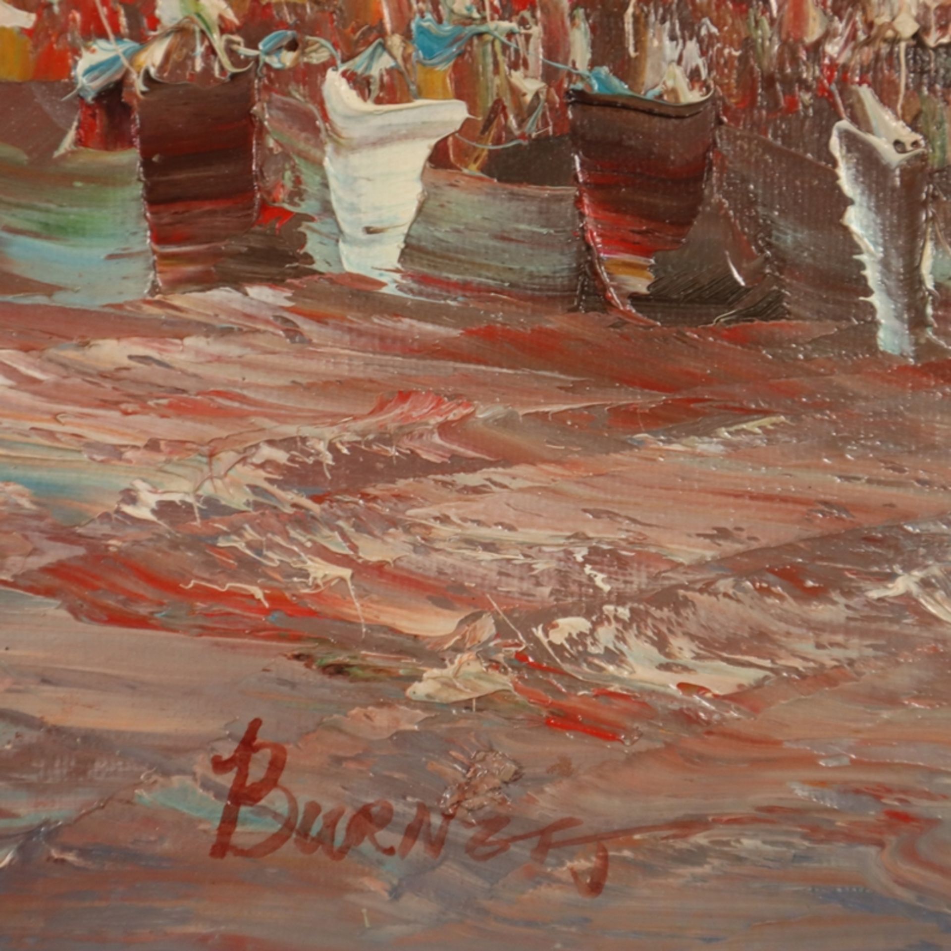 Burnett, Louis Anthony (1907 - 1999 / amerikanischer Maler) - Belebte Pariser Flaniermeile, Öl auf - Bild 9 aus 10