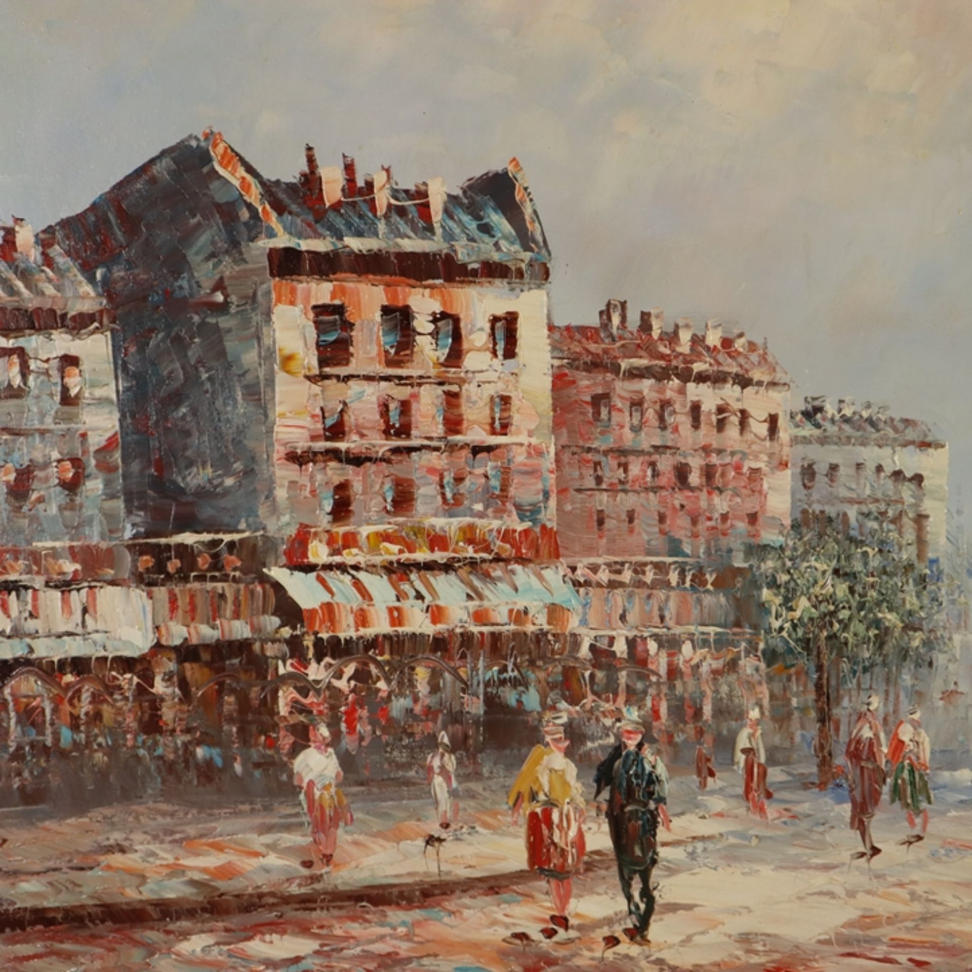 Burnett, Louis Anthony (1907 - 1999 / amerikanischer Maler) - Belebte Pariser Flaniermeile, Öl auf - Bild 2 aus 10