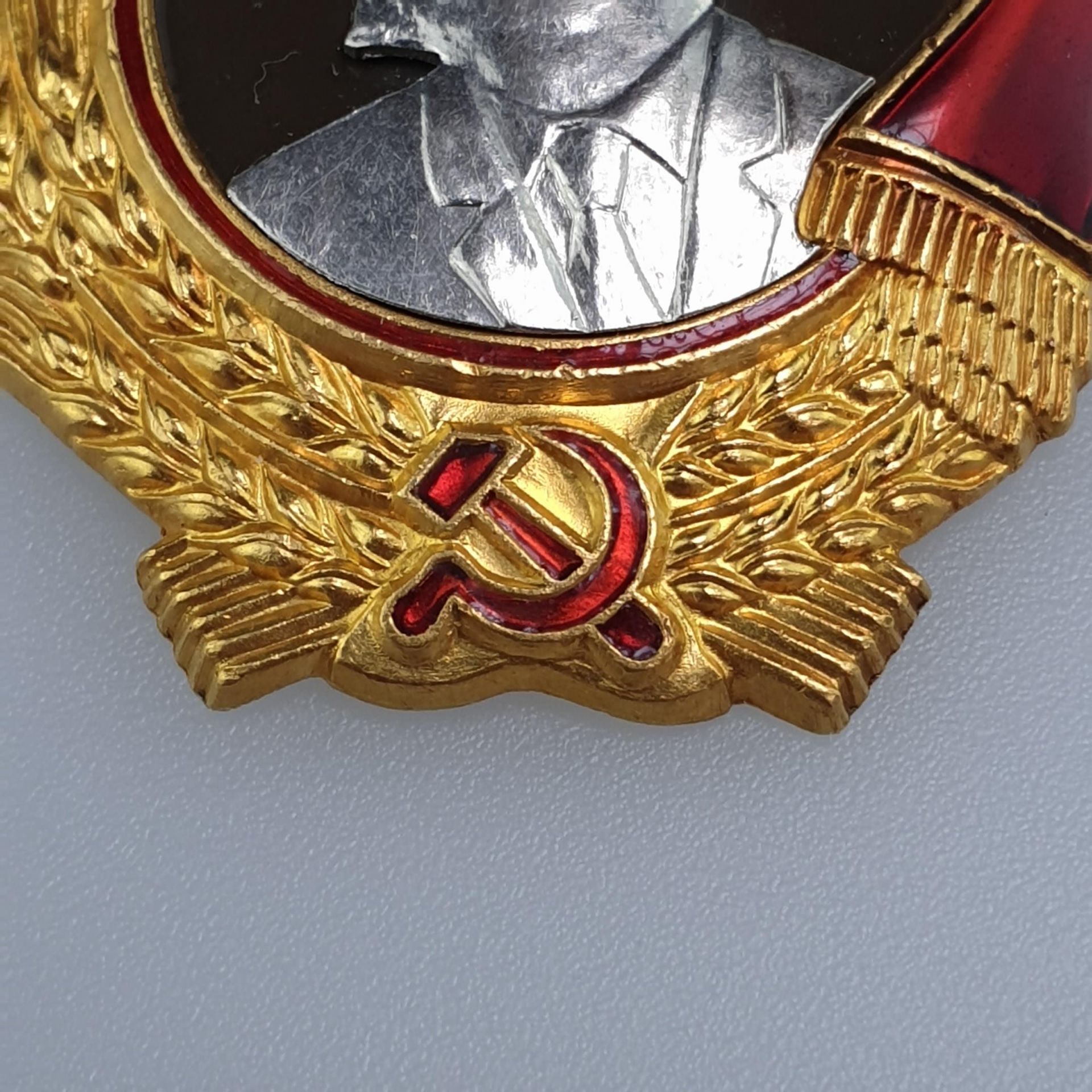 Sowjetischer Lenin-Orden - 5.Typ, Variante 1, nach 1950, Hersteller Münzenhof UdSSR, Gold und - Bild 3 aus 8