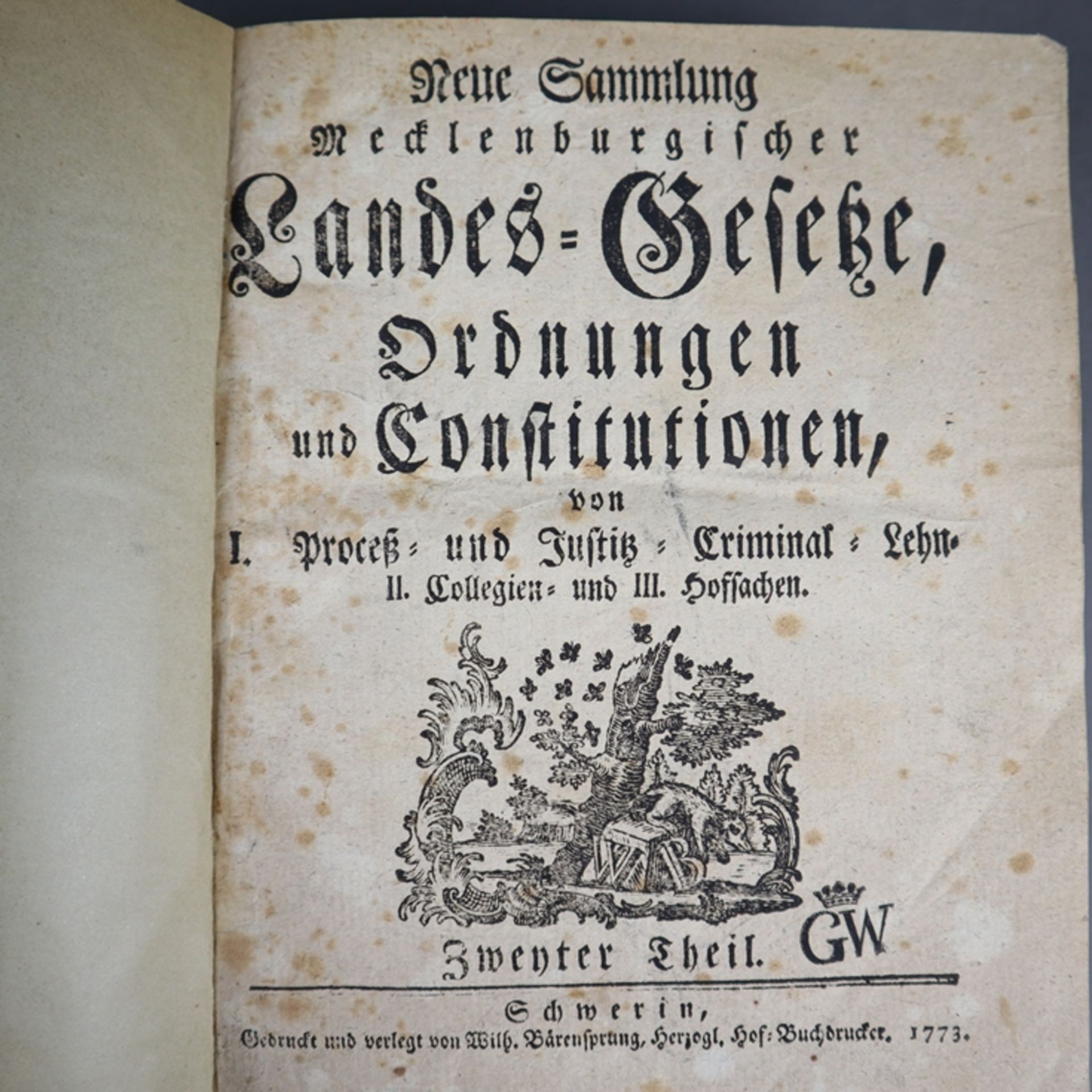 Mecklenburg Gesetzsammlung - "Neue Sammlung Mecklenburgischer Landes=gesetze, Ordnungen und - Bild 6 aus 9