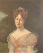 Unbekannter Bildnismaler -frühes 19.Jh. - Brustbild einer rosigwangigen jungen Dame in