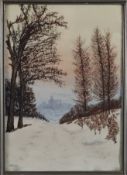 Monogrammist (20.Jh.) - Königstein im Winter, 1942, Aquarell auf Papier, unten links