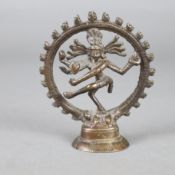 Darstellung des Shiva als Nataraja - Indien, 19./20.Jh., Bronze, tanzende, vierarmige Gottheit in