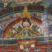 Mandala-Thangka - Tibet/Nepal, 19./20. Jh., Malerei in Gouachefarben auf Tuch, konzentrisches