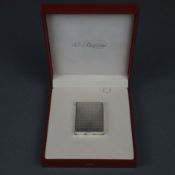 Feuerzeug - S. J. Dupont Paris, Briquet de Poche L1 Plaque Argent Petits Diamants, Seriennr.