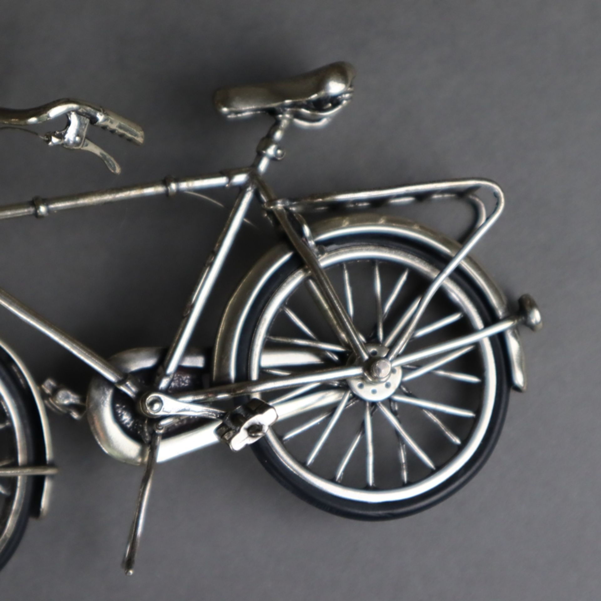 Drei Miniatur-Fahrräder - Italien, Arrezo, gestempelt mit Silbergehalt, Stern, Nummer und AR, 1x - Bild 8 aus 10