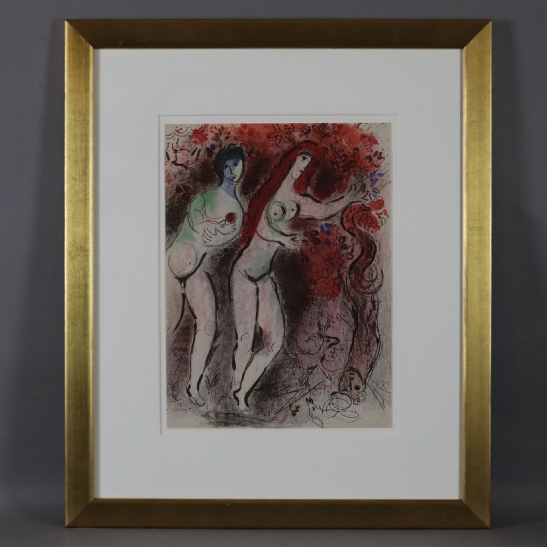 Chagall, Marc (1887 Witebsk - 1985 St. Paul de Vence) - Adam und Eva und die verbotene Frucht, - Bild 2 aus 3