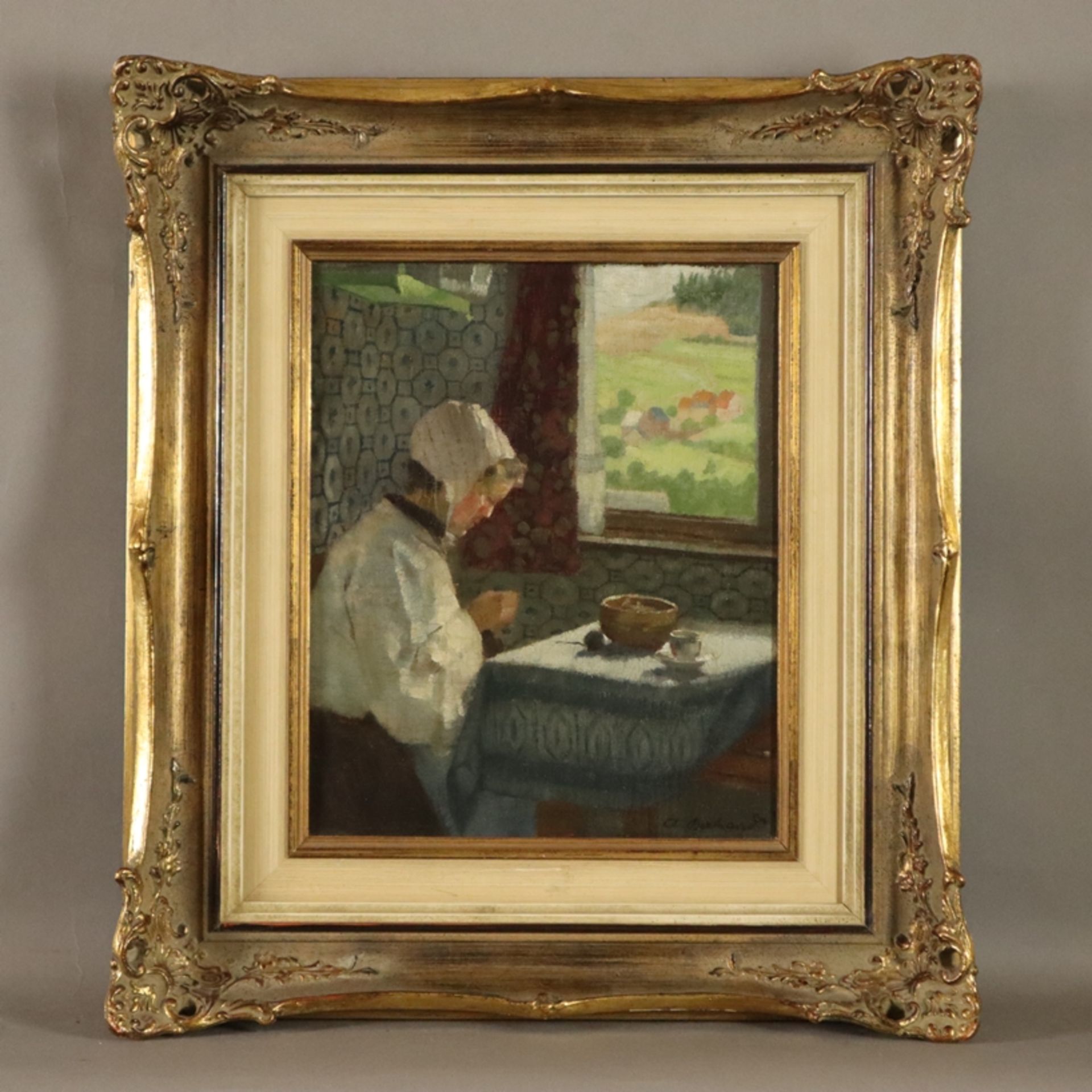 Bertrand, Alexander (1877 Darmstadt - 1947 Düsseldorf) - "Oma mit Häubchen", Öl auf Leinwand, - Bild 10 aus 10