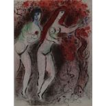 Chagall, Marc (1887 Witebsk - 1985 St. Paul de Vence) - Adam und Eva und die verbotene Frucht,