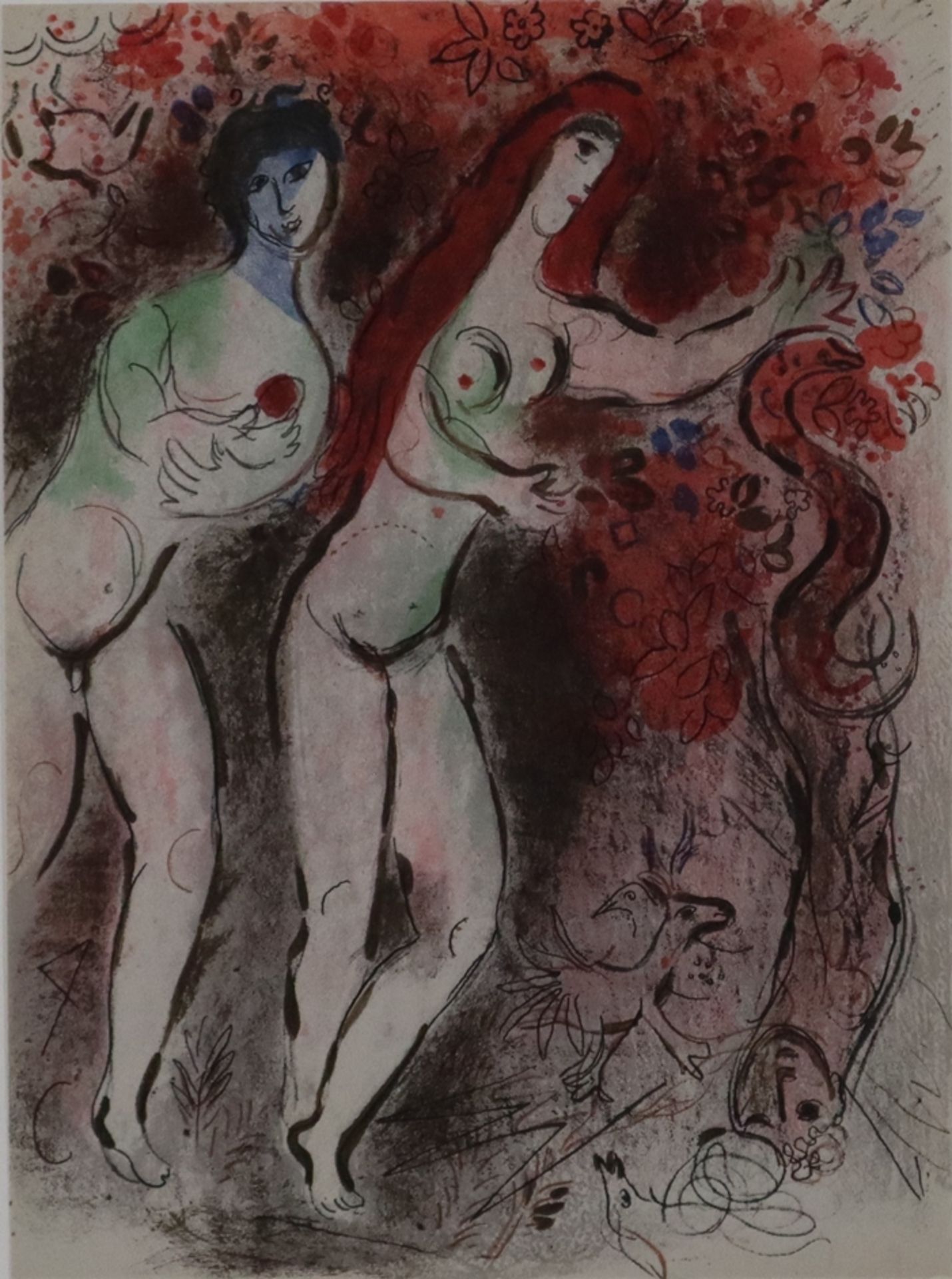 Chagall, Marc (1887 Witebsk - 1985 St. Paul de Vence) - Adam und Eva und die verbotene Frucht,