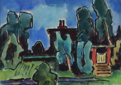 Schmidt-Rottluff, Karl (1884 - 1976) - Toreingang, um 1962, Aquarell und Tuschpinselzeichnung auf