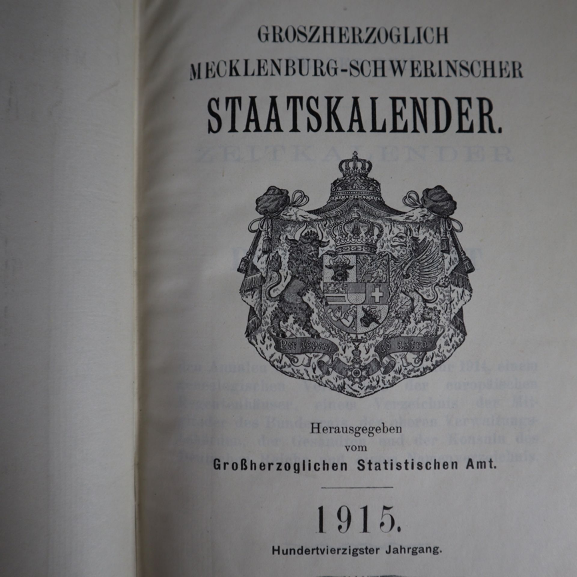 Konvolut Staatskalender Mecklenburg-Vorpommern - 1x "Großherzoglich Mecklenburg-Strelitzischer - Bild 3 aus 9