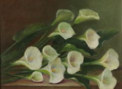 Lezama, A.Garcia (20.Jh.) - "Calla Flores", um 1990, Öl auf Leinwand, unten links signiert, verso