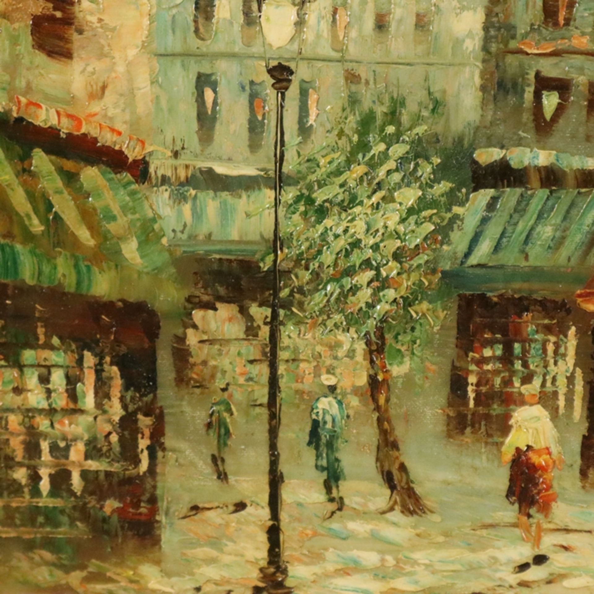Burnett, Louis Anthony (1907 - 1999 / amerikanischer Maler) - Belebte Pariser Straßenszene, Öl auf - Image 6 of 7