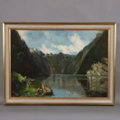 Panthel, C.S. - frühes 20.Jh. - Blick auf den Königssee in Berchtesgaden, Öl auf Holz, rechts