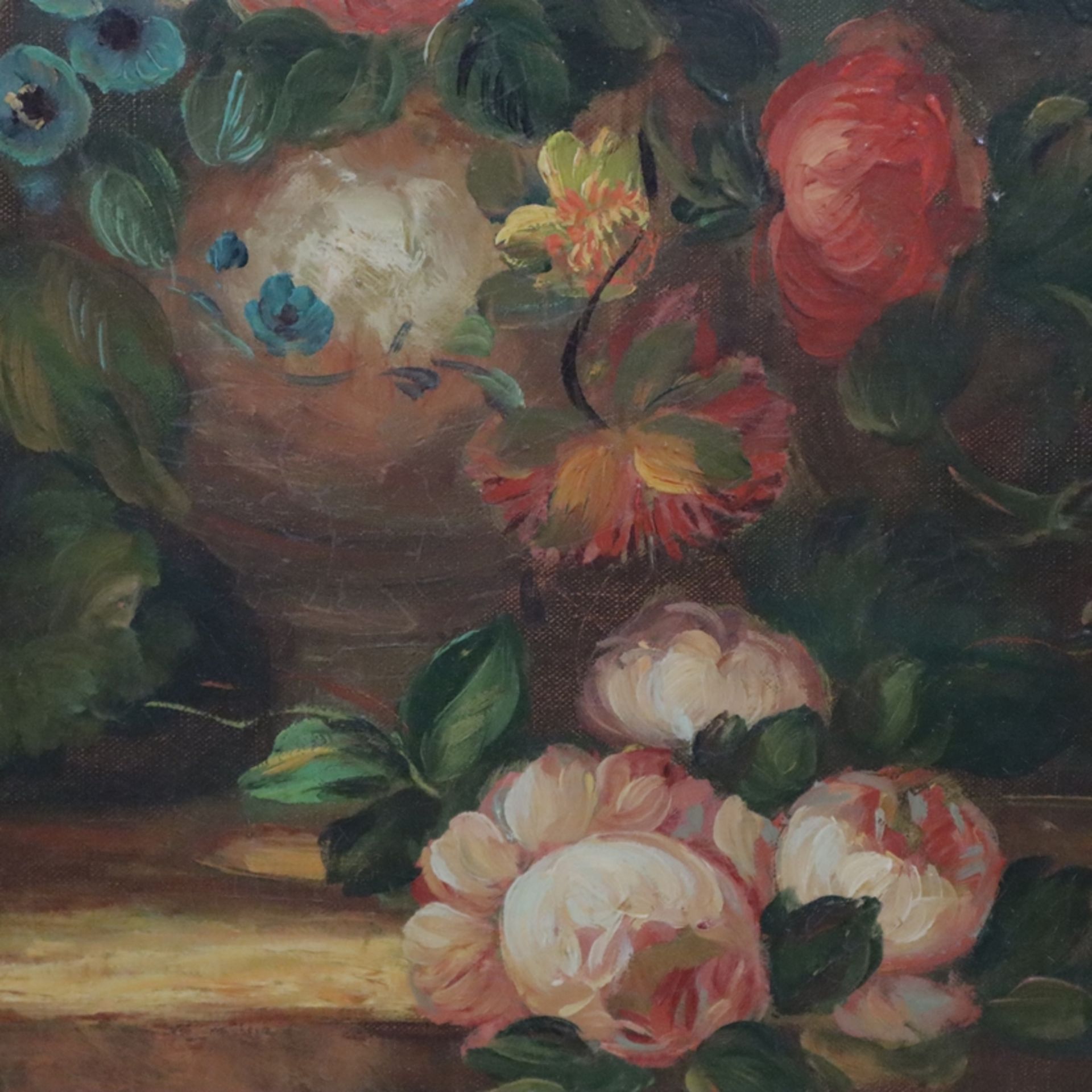 Fichtl, Anton (geb.1908 München) - Barockes Blumenstilleben in der Art von Rachel Ruysch, Öl auf - Bild 5 aus 6