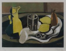 Braque, Georges (1882 Argenteuil - 1963 Paris - nach) - "Nature morte aux citrons", Farbpochoir,