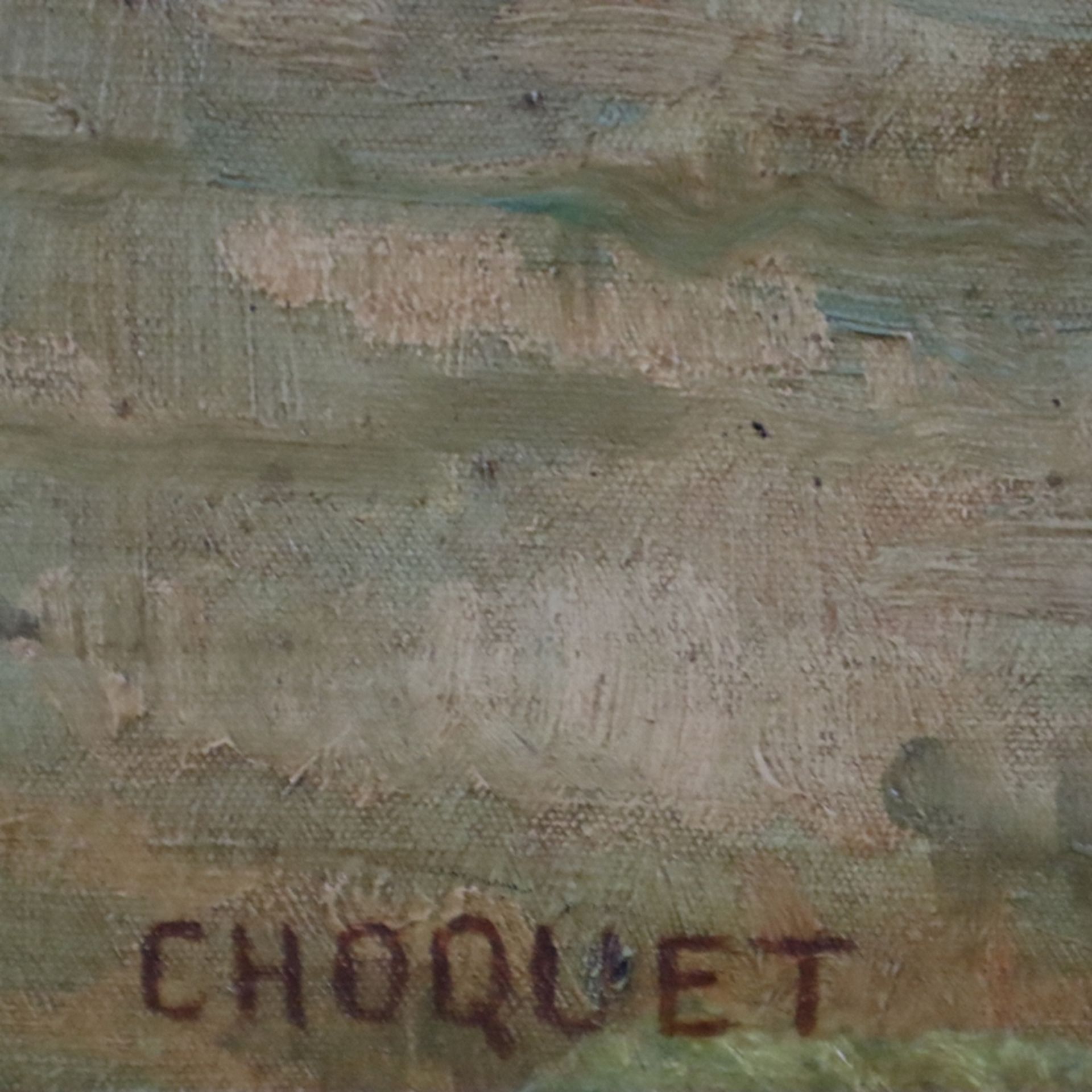 Choquet, René Maxime (ca.1875-1939) - zugeschrieben, Frankreich um 1920- Heuernte, Öl/Lwd, unten - Bild 7 aus 10