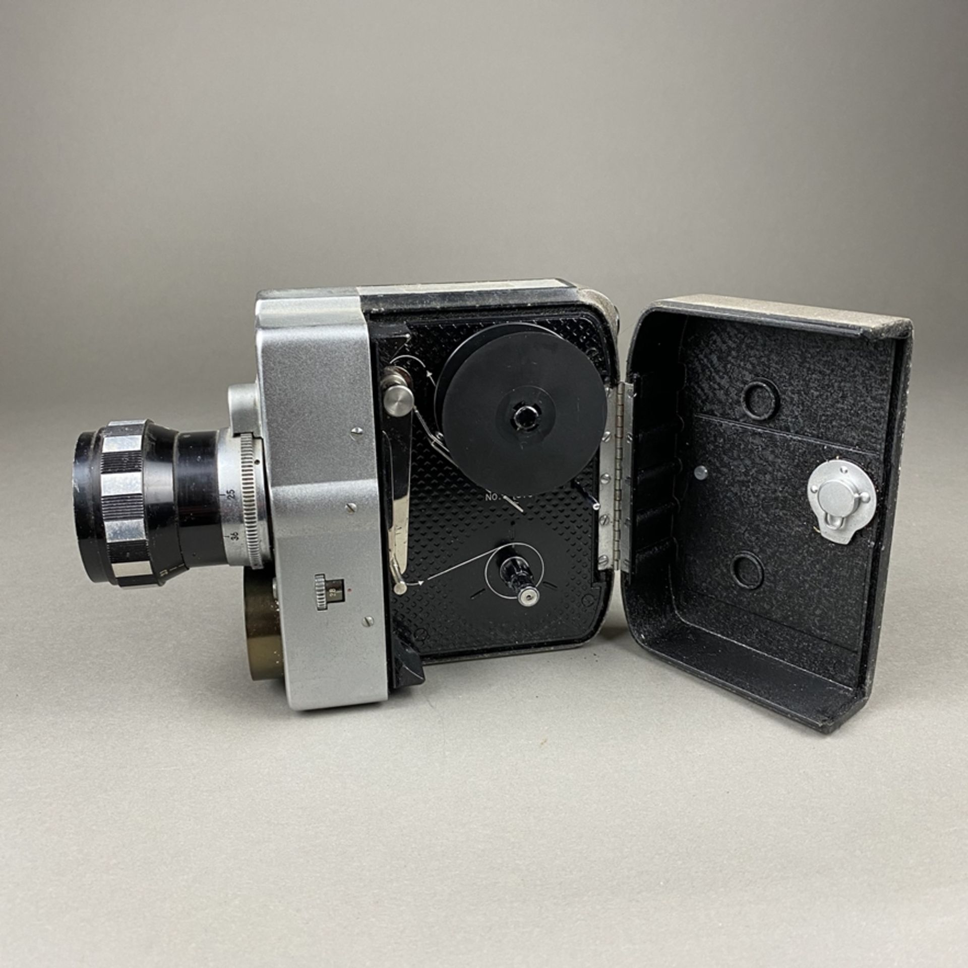 Vintage Filmkamera Zoomicon 8 - STK, Japan, Metallgehäuse, 1959/60, Objektiv Zoomicor / Zoom, f=9- - Bild 7 aus 8