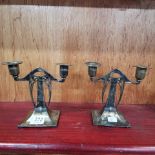 PAIR OF ART NOUVEAU CANDLESTICKS