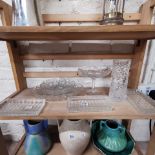 SHELF LOT OF GLASSWARE