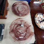 2 AMETHYST GLASS PLATES