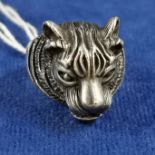 SILVER TIGER RING