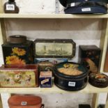 QUANTITY OF ANTIQUE ADVERTISING BISCUIT TINS ETC