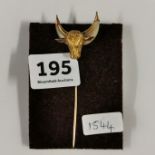 ANTIQUE GOLD HIGH CT BULL STICK PIN