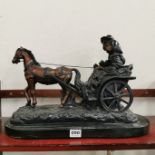 LARGE HORSE & CART FIGURE GROUP