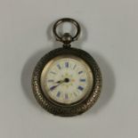 ANTIQUE SILVER FOB WATCH