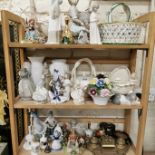 3 SHELF LOTS TO INCLUDE LLADRO, NAO, BELLEEK ETC