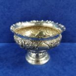 VICTORIAN STERLING SILVER EMBOSSED BOWL - CHESTER 1901