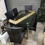 GLASSTOP DINING TABLE & 6 CHAIRS