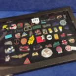 BOX OF MOTORBIKE BADGES