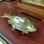 ANTIQUE ORIENTAL BRASS FISH DISH