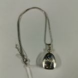 SILVER PERFUME BOTTLE ON SILVER CHAIN