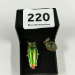 2 VICTORIAN BUG BROOCHES