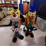 4 MURANO GLASS CLOWNS