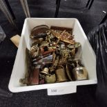 BOX LOT OF BRASS ETC