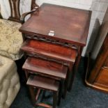 QUARTETTO HARDWOOD NEST OF TABLES IN ORIENTAL STYLE