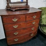 REGENCY BOW FRONTED MAHOGANY CHEST OF DRAWERS