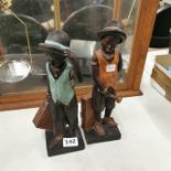 2 WOODEN FIGURES