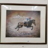 MALCOLM LITTLE - PASTEL - EQUESTRIAN SCENE