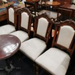 SET OF 4 VICTORIAN CARVED WALNUT DINING CHAIRS PREPED READY FOR RECOVERING