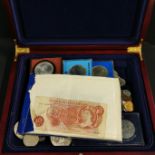 BOX OF COINS & CURRENCY