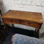 BURR WALNUT CONCAVE SIDE TABLE